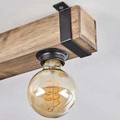 Luminaires Scandinaves-hofstein Plafonnier Montgomery Écru, Noir, 5 lumières