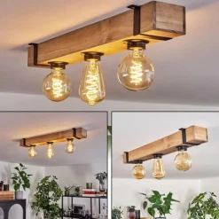 Luminaires Scandinaves-hofstein Plafonnier Montgomery Écru, Noir, 3 lumières