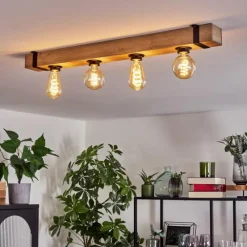 hofstein Plafonnier Montgomery Écru, Noir, 4 lumières