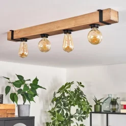 hofstein Plafonnier Montgomery Écru, Noir, 4 lumières