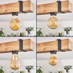 hofstein Plafonnier Montgomery Écru, Noir, 5 lumières