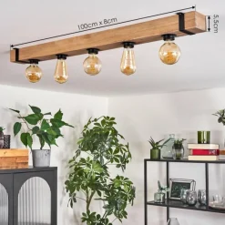 hofstein Plafonnier Montgomery Écru, Noir, 5 lumières