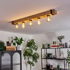 hofstein Plafonnier Montgomery Écru, Noir, 5 lumières