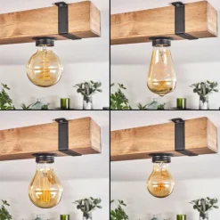 Lampes Industrielles-hofstein Plafonnier Montgomery Écru, Noir, 2 lumières