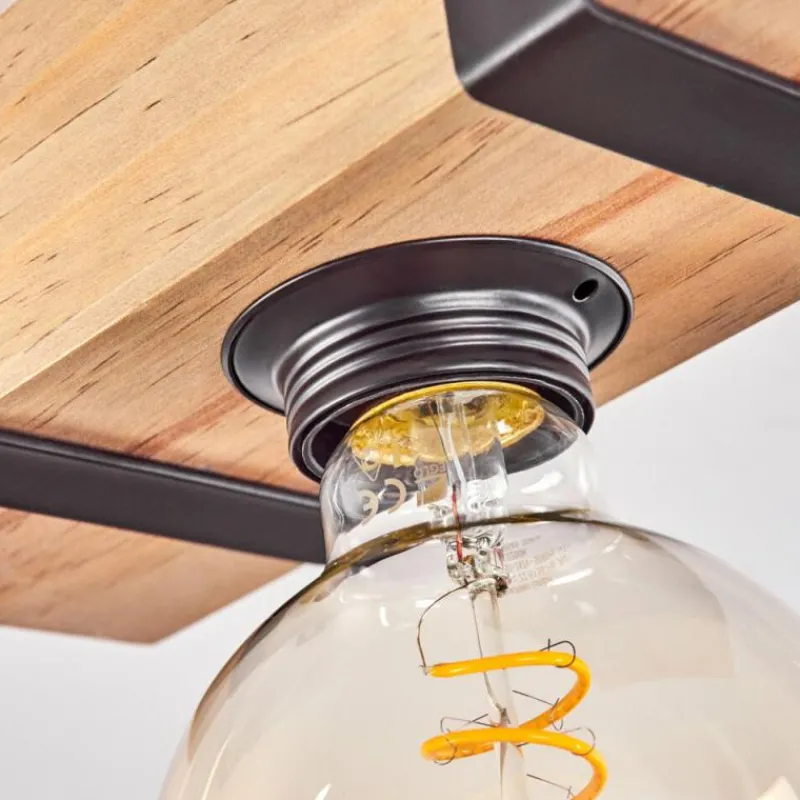 Lampes Industrielles-hofstein Plafonnier Montgomery Écru, Noir, 1 lumière