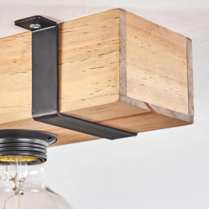 Lampes Industrielles-hofstein Plafonnier Montgomery Écru, Noir, 1 lumière