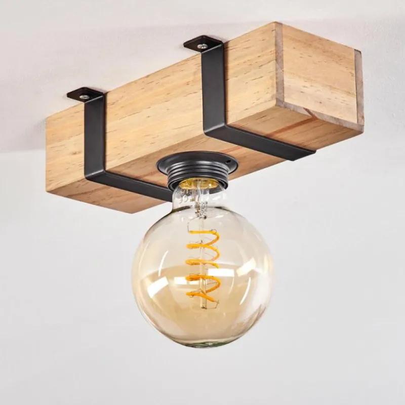 Lampes Industrielles-hofstein Plafonnier Montgomery Écru, Noir, 1 lumière