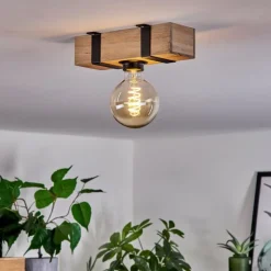 Lampes Industrielles-hofstein Plafonnier Montgomery Écru, Noir, 1 lumière