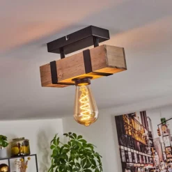 hofstein Plafonnier Montgomery Écru, Noir, 1 lumière