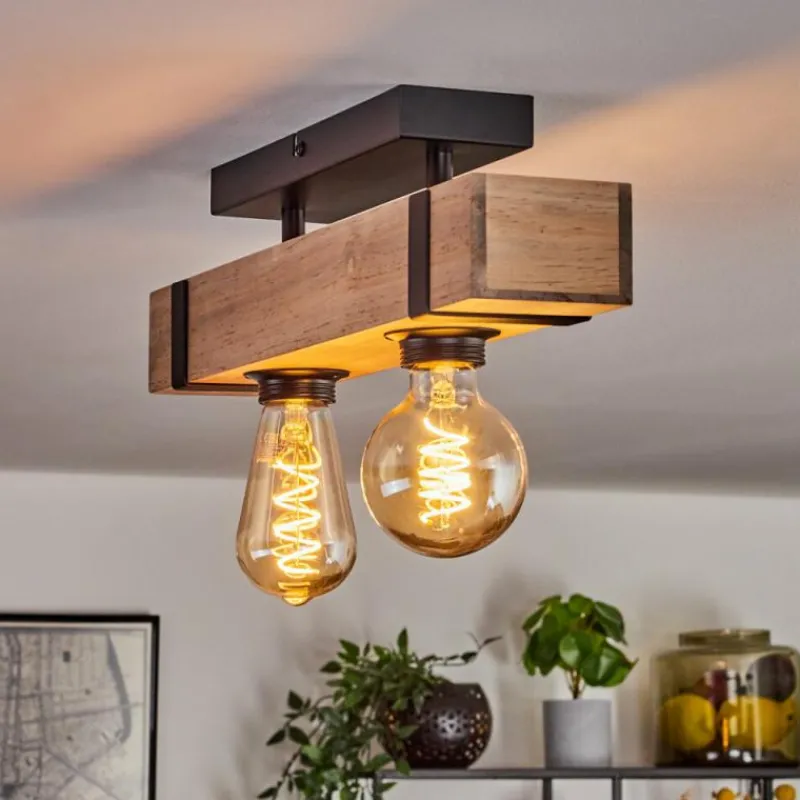 hofstein Plafonnier Montgomery Écru, Noir, 2 lumières