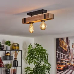 hofstein Plafonnier Montgomery Écru, Noir, 2 lumières