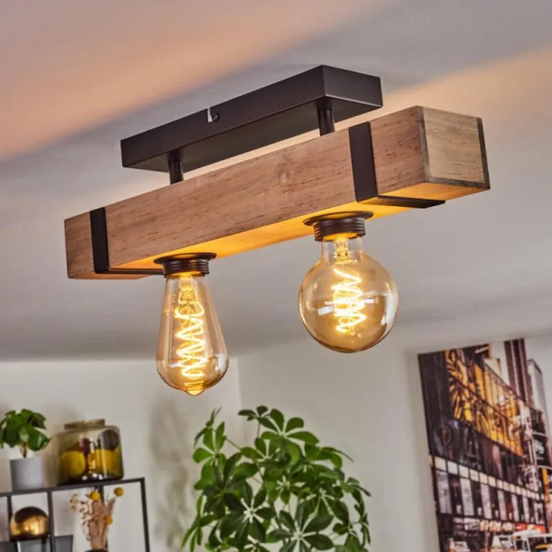 hofstein Plafonnier Montgomery Écru, Noir, 2 lumières