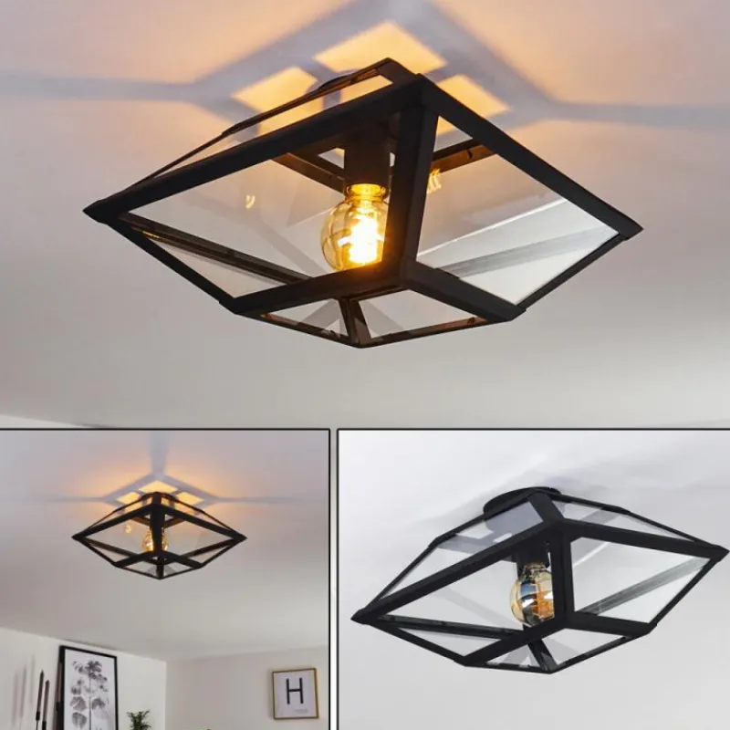 Luminaires Rustiques-hofstein Plafonnier Moraira Noir, 1 lumière