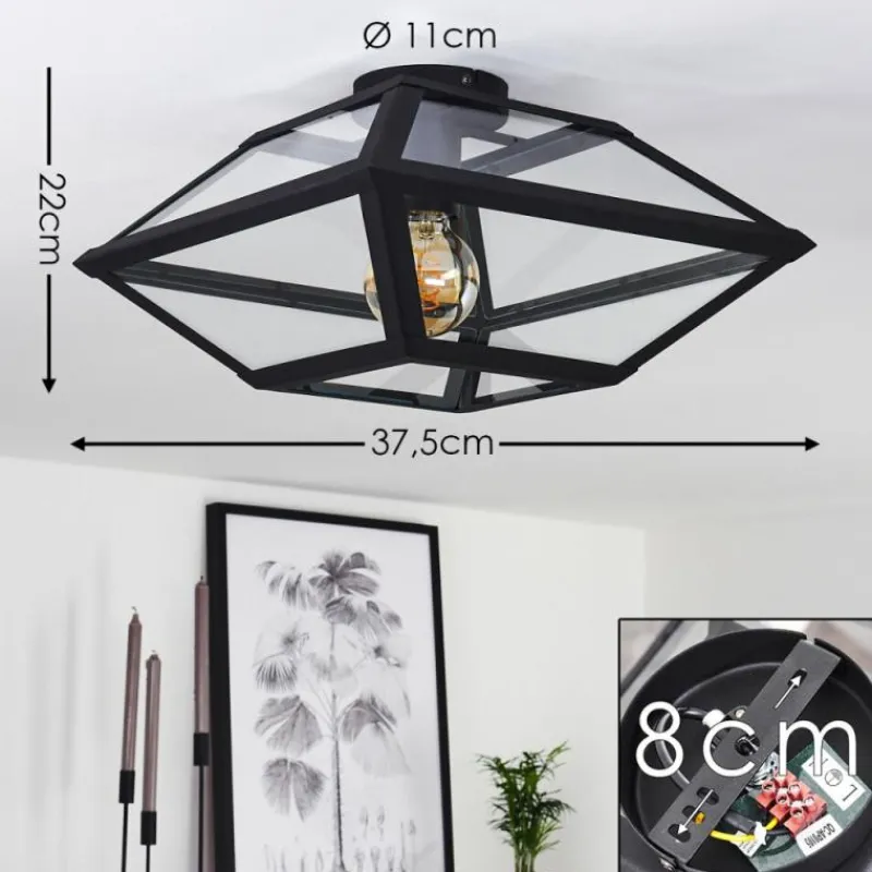 Luminaires Rustiques-hofstein Plafonnier Moraira Noir, 1 lumière