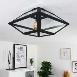Luminaires Rustiques-hofstein Plafonnier Moraira Noir, 1 lumière