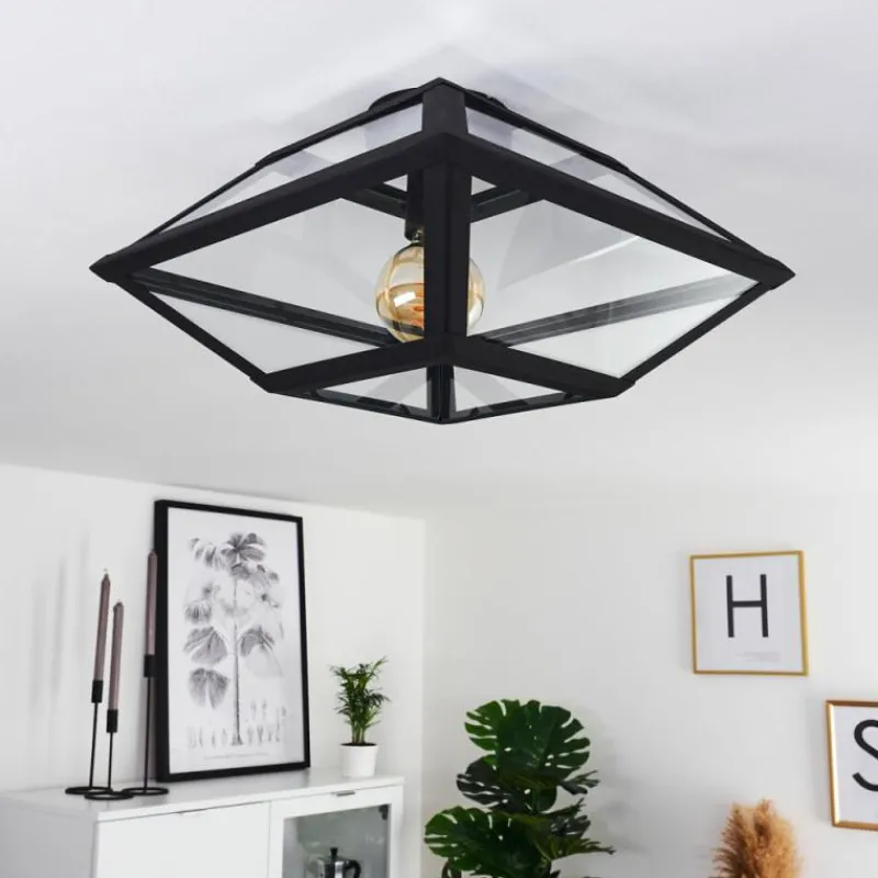 Luminaires Rustiques-hofstein Plafonnier Moraira Noir, 1 lumière