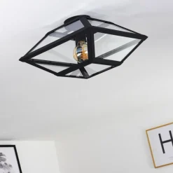 Luminaires Rustiques-hofstein Plafonnier Moraira Noir, 1 lumière