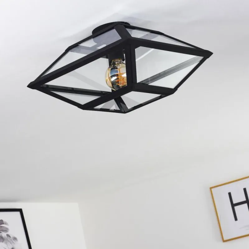 Luminaires Rustiques-hofstein Plafonnier Moraira Noir, 1 lumière