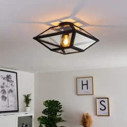 Luminaires Rustiques-hofstein Plafonnier Moraira Noir, 1 lumière