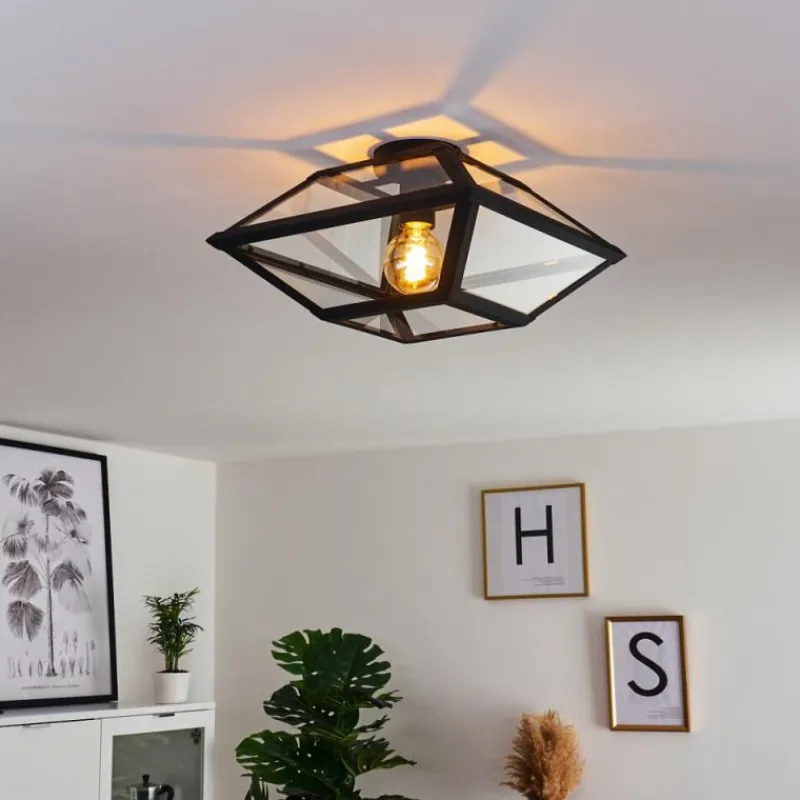 Luminaires Rustiques-hofstein Plafonnier Moraira Noir, 1 lumière