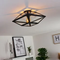 Luminaires Rustiques-hofstein Plafonnier Moraira Noir, 1 lumière