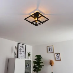 Luminaires Rustiques-hofstein Plafonnier Moraira Noir, 1 lumière