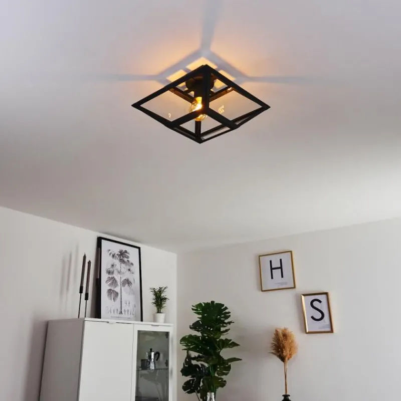Luminaires Rustiques-hofstein Plafonnier Moraira Noir, 1 lumière