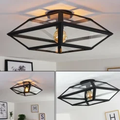 hofstein Plafonnier Moraira Noir, 1 lumière