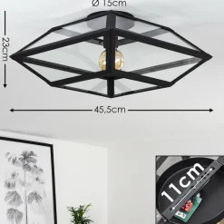 hofstein Plafonnier Moraira Noir, 1 lumière