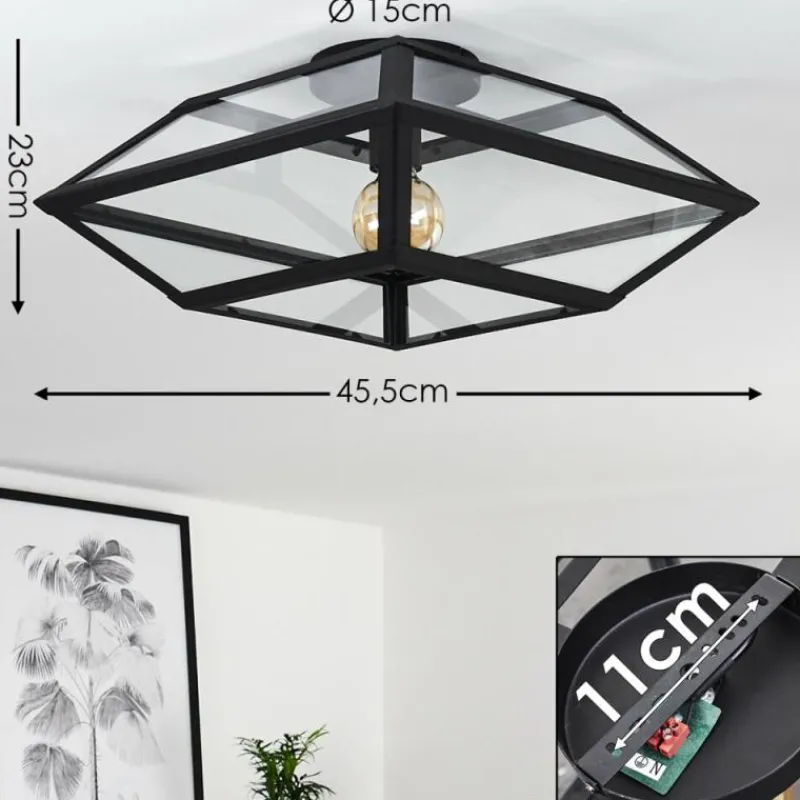 hofstein Plafonnier Moraira Noir, 1 lumière