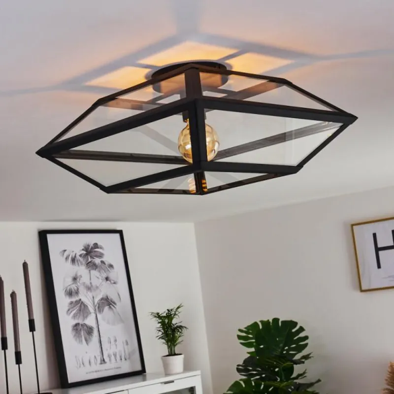 hofstein Plafonnier Moraira Noir, 1 lumière