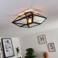 hofstein Plafonnier Moraira Noir, 1 lumière