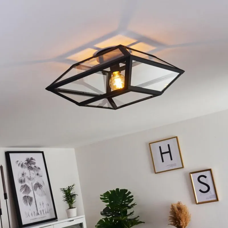 hofstein Plafonnier Moraira Noir, 1 lumière