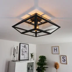 hofstein Plafonnier Moraira Noir, 1 lumière