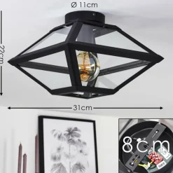 hofstein Plafonnier Moraira Noir, 1 lumière