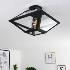 hofstein Plafonnier Moraira Noir, 1 lumière