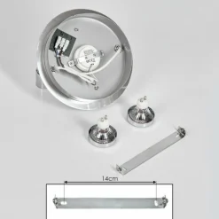 hofstein Plafonnier Morges LED Chrome, Nickel mat, 2 lumières