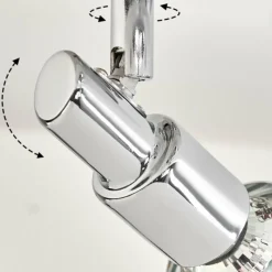 hofstein Plafonnier Morges LED Chrome, Nickel mat, 2 lumières