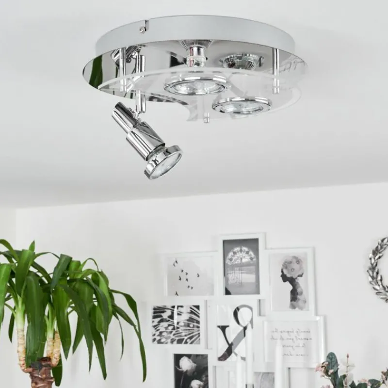 hofstein Plafonnier Morges LED Chrome, Blanc, 3 lumières