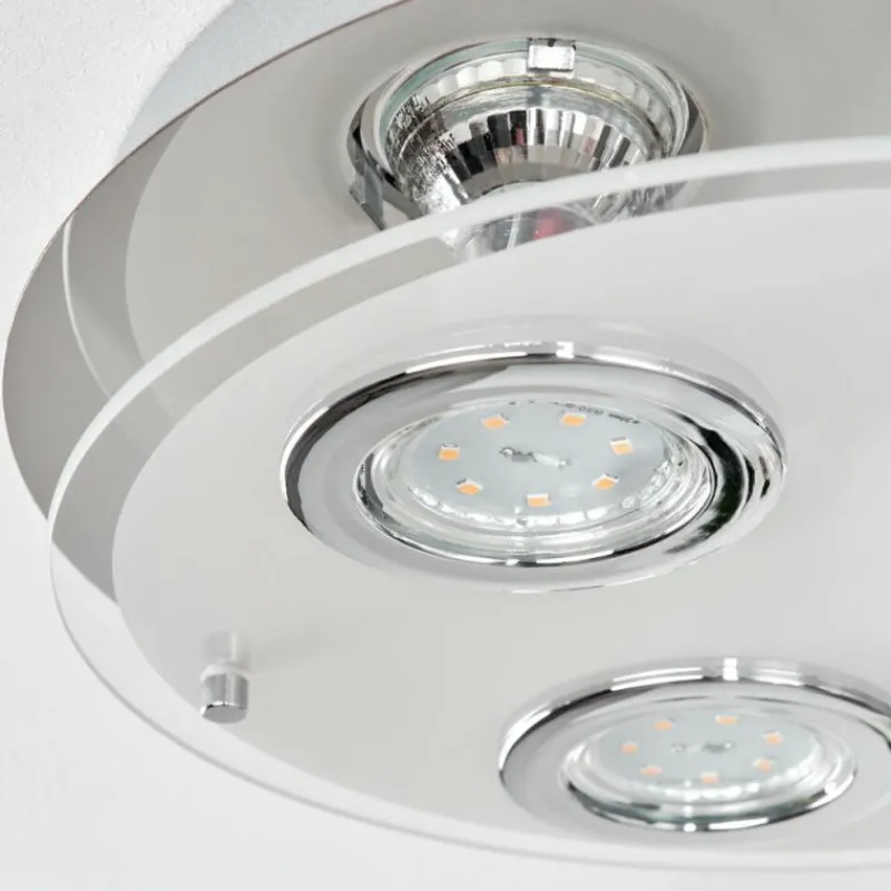 hofstein Plafonnier Morges LED Chrome, Blanc, 3 lumières