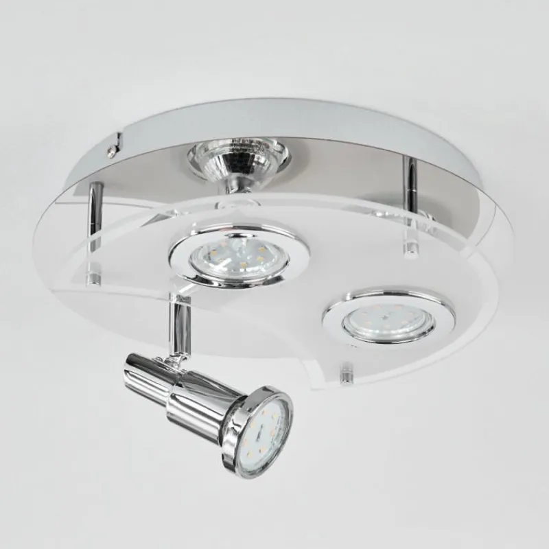 hofstein Plafonnier Morges LED Chrome, Blanc, 3 lumières