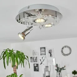 hofstein Plafonnier Morges LED Chrome, Blanc, 3 lumières