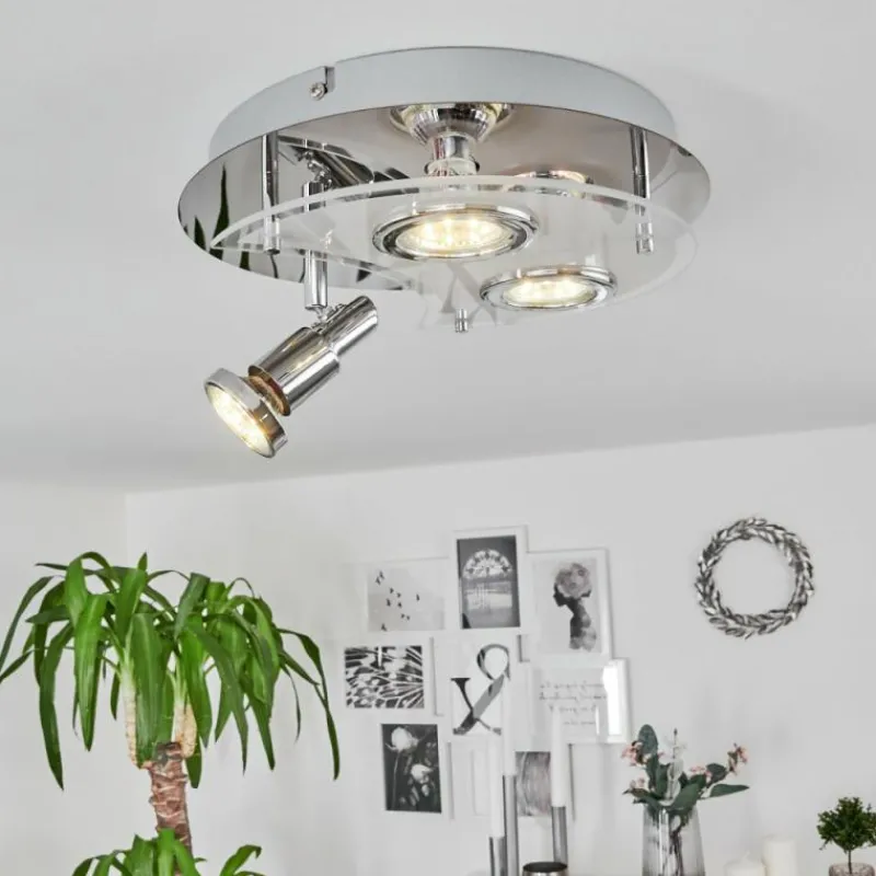 hofstein Plafonnier Morges LED Chrome, Blanc, 3 lumières