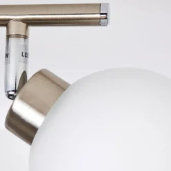 hofstein Plafonnier Motala LED Nickel mat, 2 lumières, Télécommandes, Changeur de couleurs