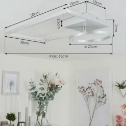 hofstein Plafonnier Moya LED Argenté, Blanc, 1 lumière