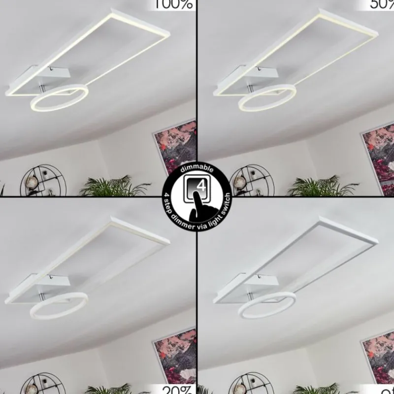 hofstein Plafonnier Moya LED Blanc, 1 lumière