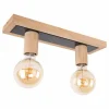 Lampes En Bois-hofstein Plafonnier Mugueta Bois clair, 2 lumières