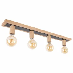 hofstein Plafonnier Mugueta Bois clair, 4 lumières