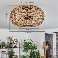 Luminaires Scandinaves-hofstein Plafonnier Mulstrand Écru, Noir, 3 lumières