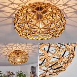 Luminaires Scandinaves-hofstein Plafonnier Mulstrand Écru, Noir, 1 lumière